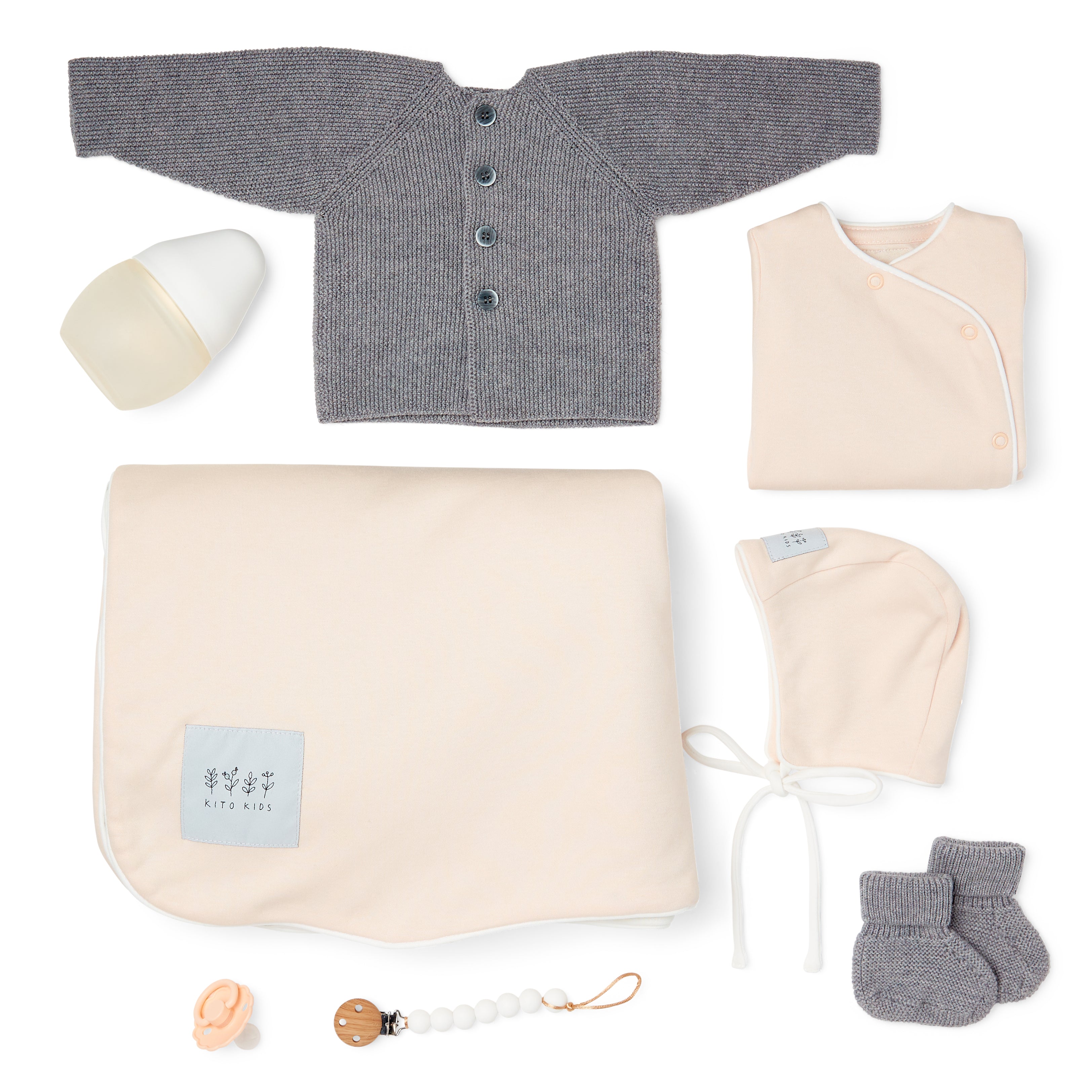 Geburtsset aus weicher Merinowolle - Rosa