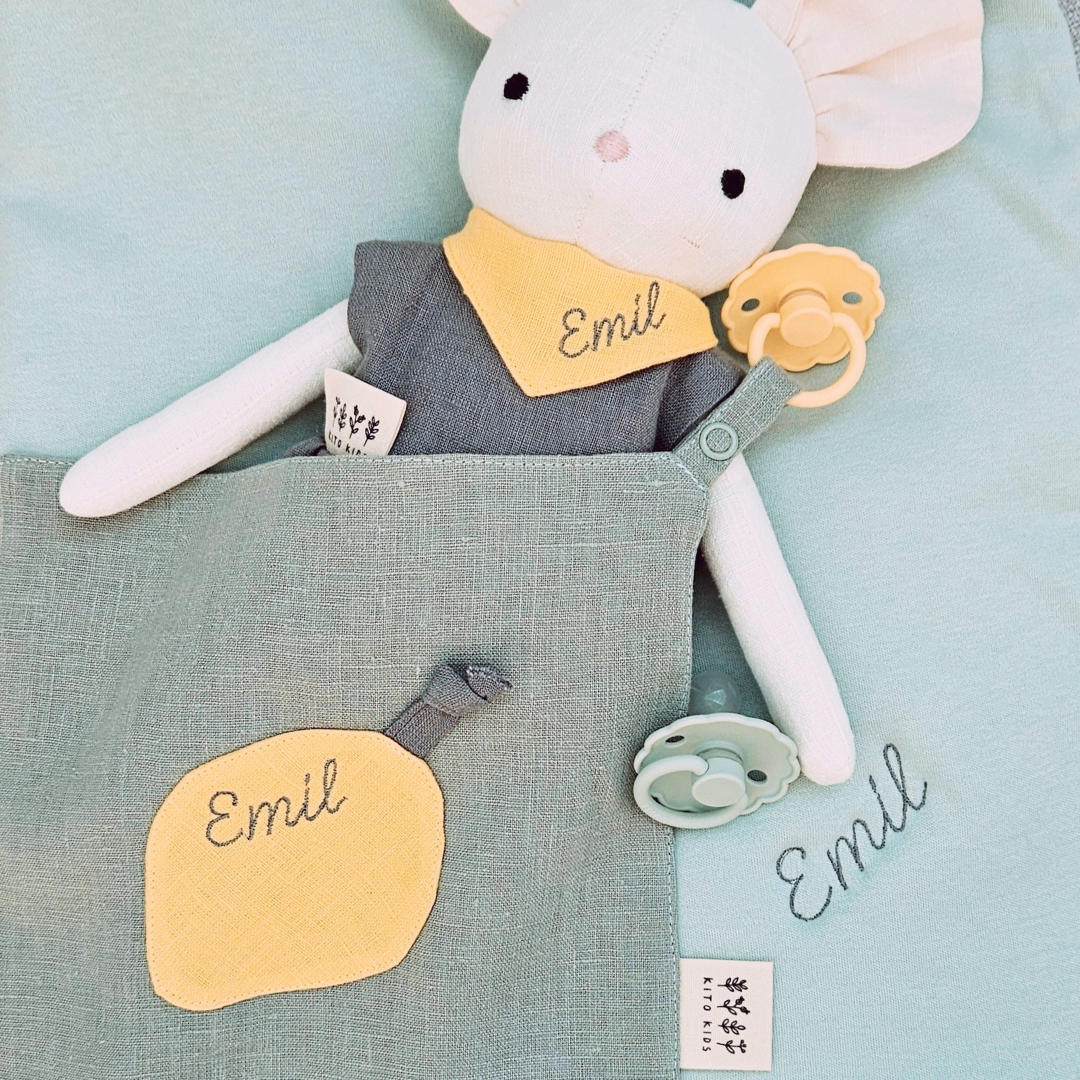 Lemon fabric pacifier clip