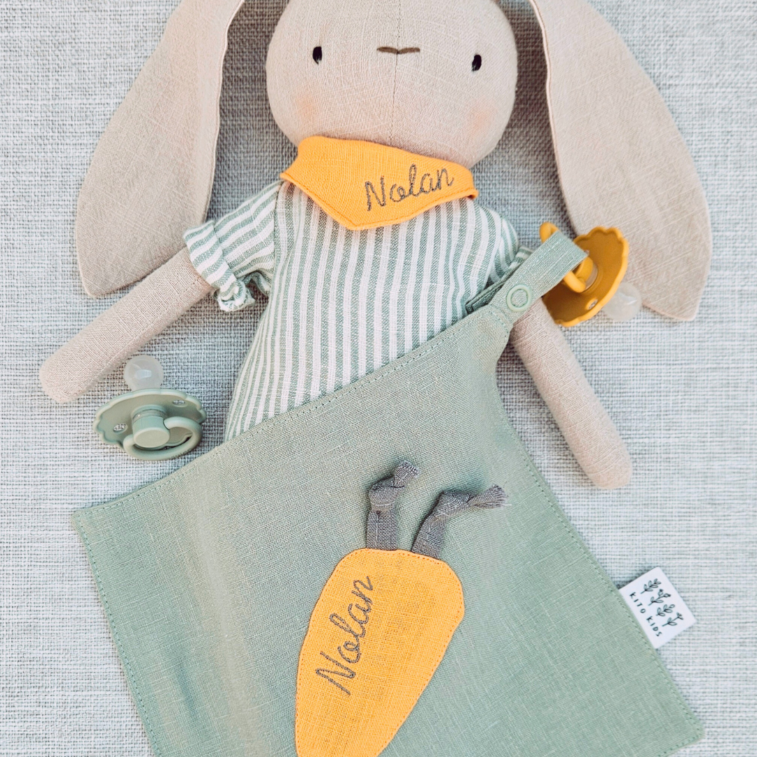 Fabric pacifier holder Carrot
