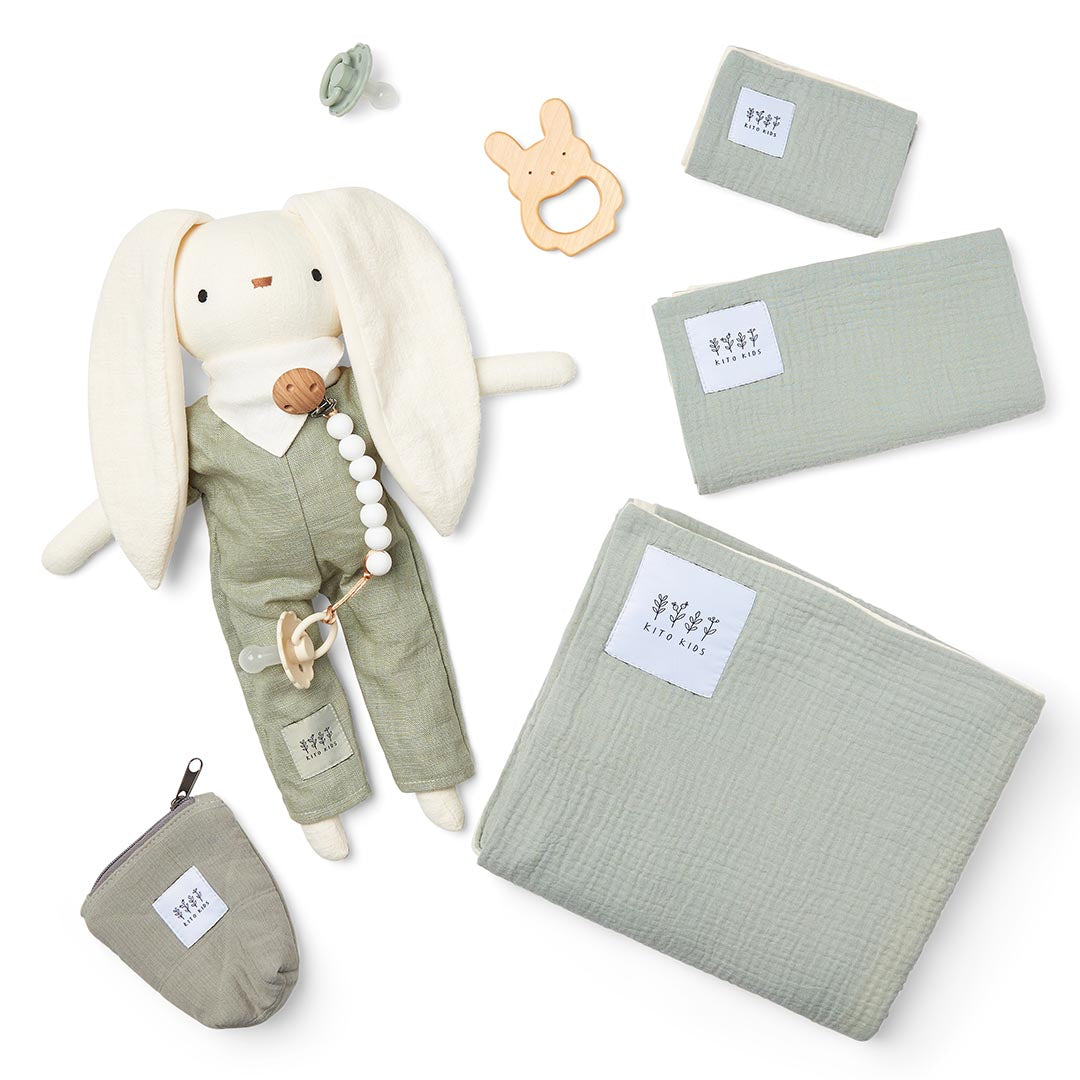 Bunny Soft Toy Gift Set - Green (Dark Mint)