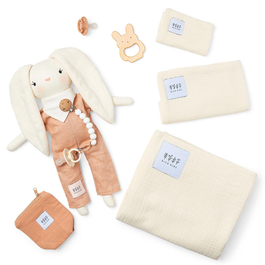 Bunny Soft Toy Gift Set - White (Ecru)