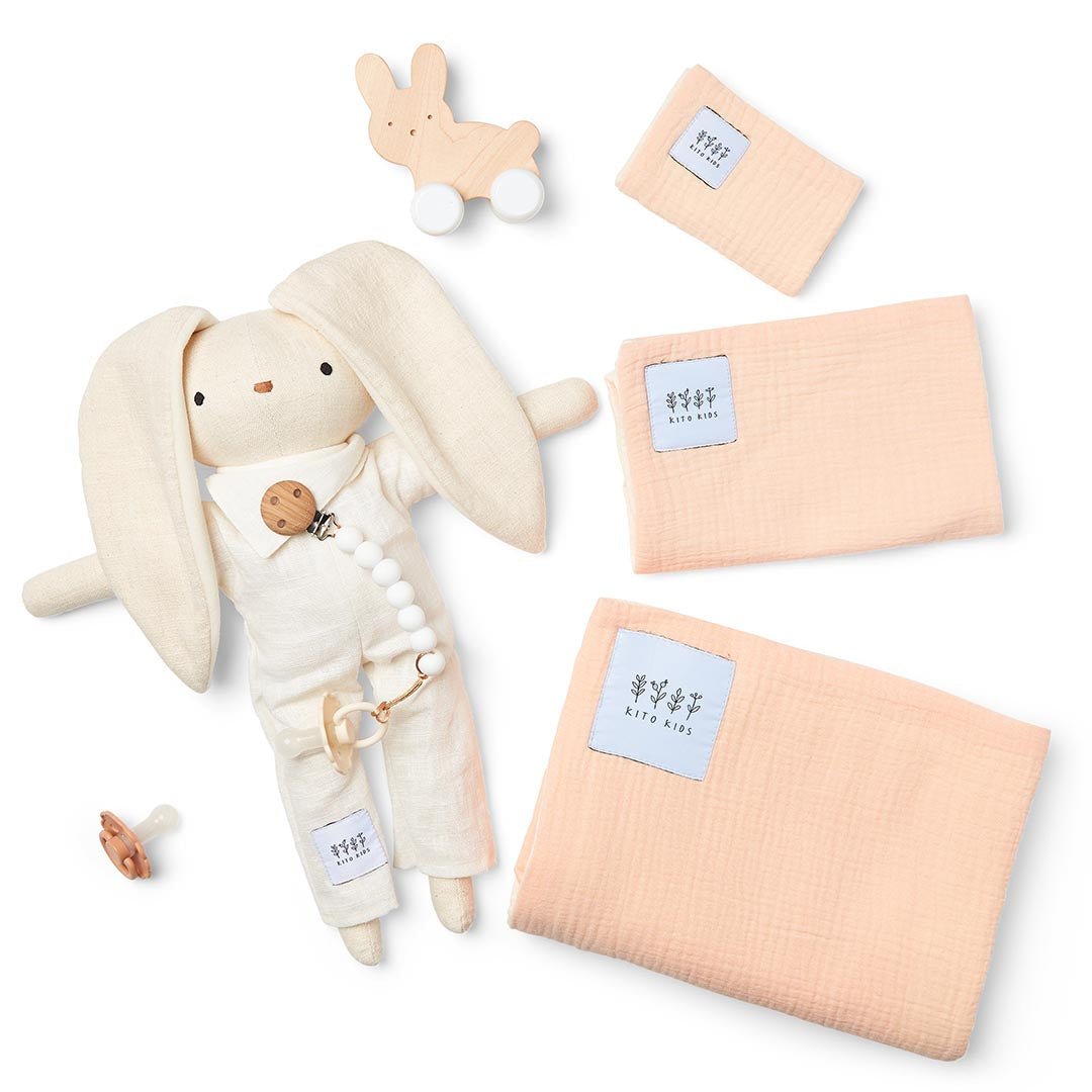 Bunny Soft Toy Gift Set - Pink (Powder)