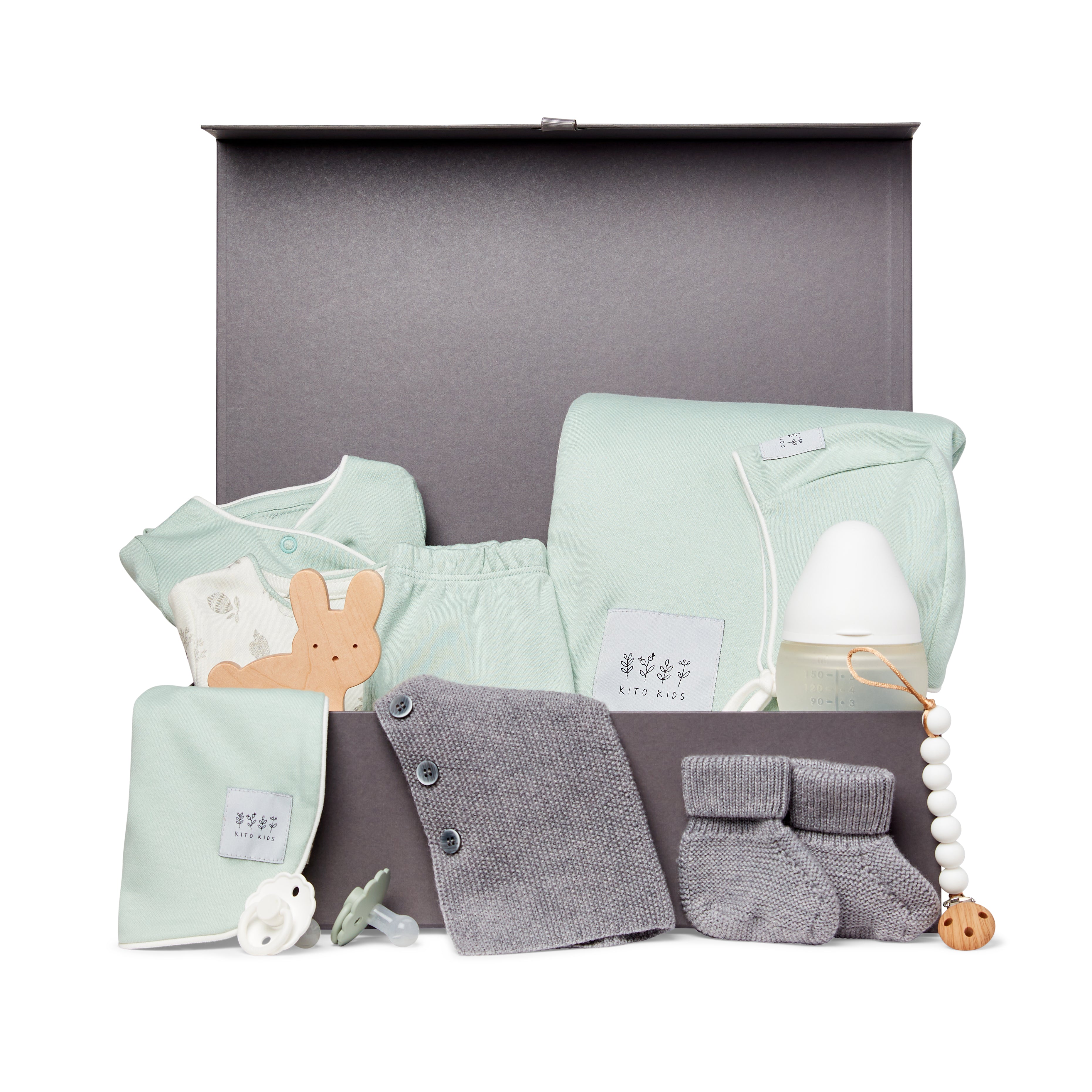 Prestige Softness Set – Large Merino Baby Box green