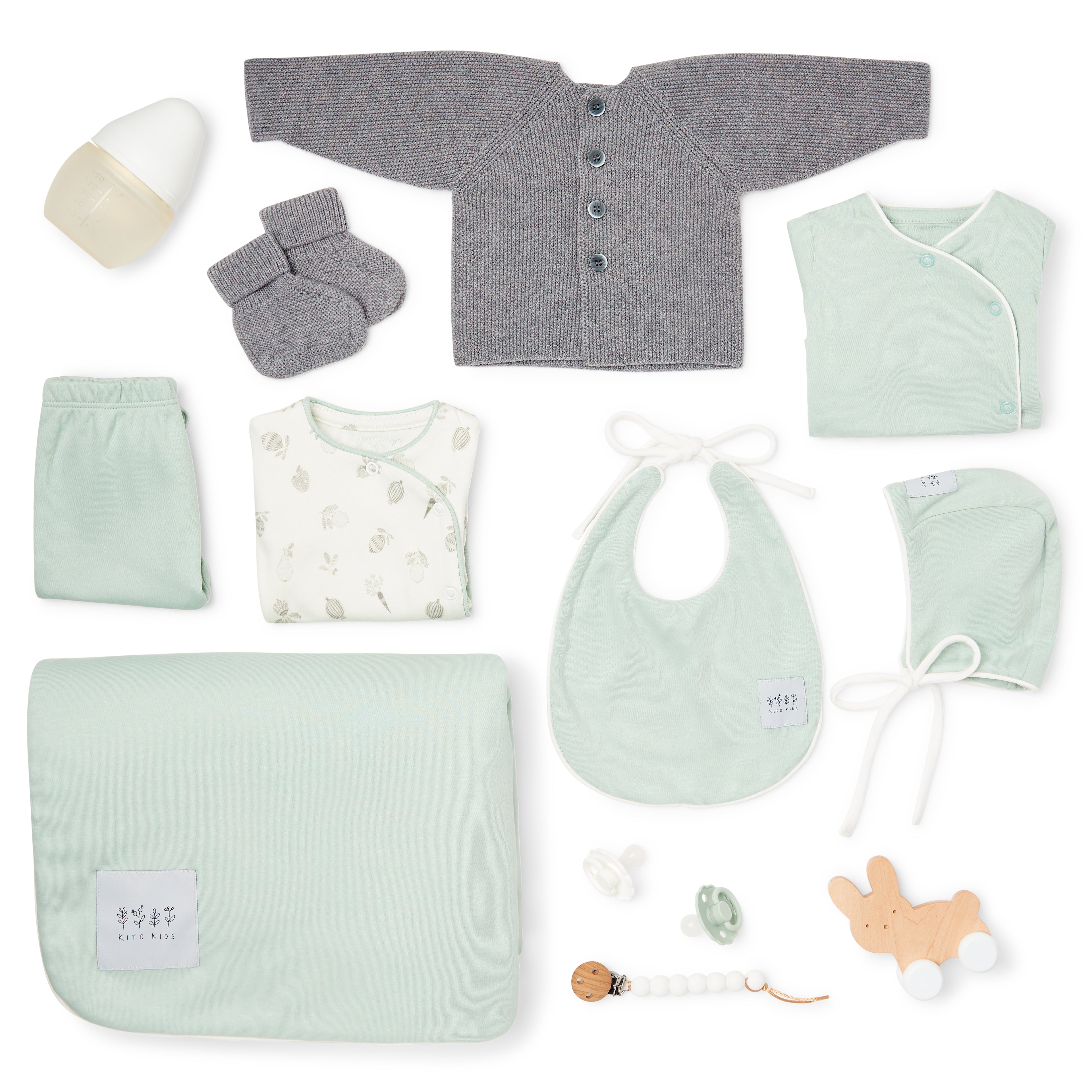 Prestige-Geschenkset Sanftheit – Große Box Baby Merino grün