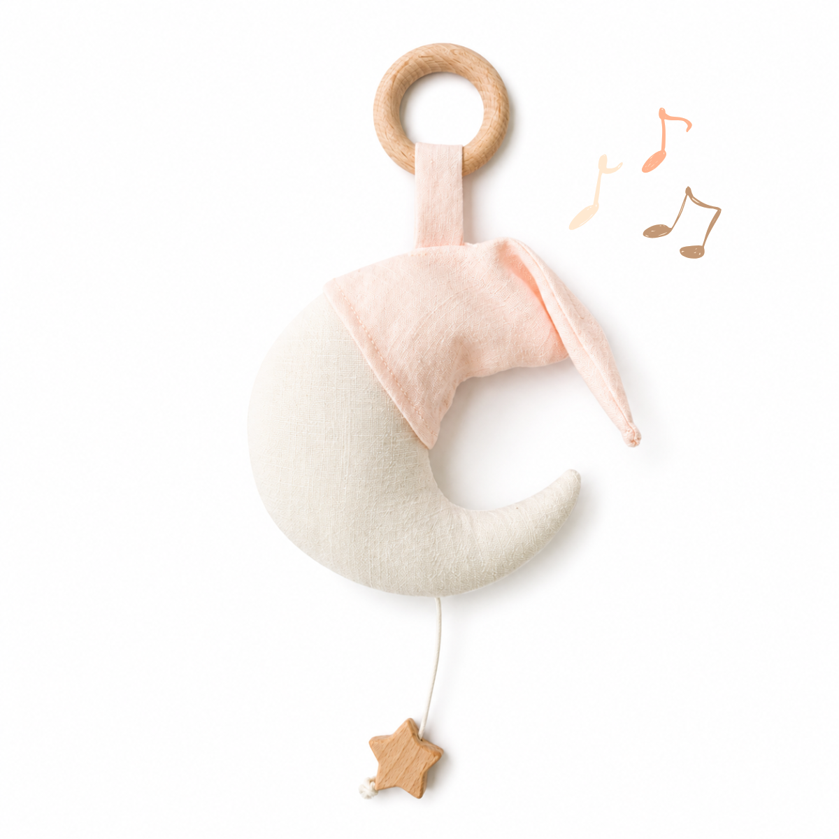 Boîte à musique Lune rose