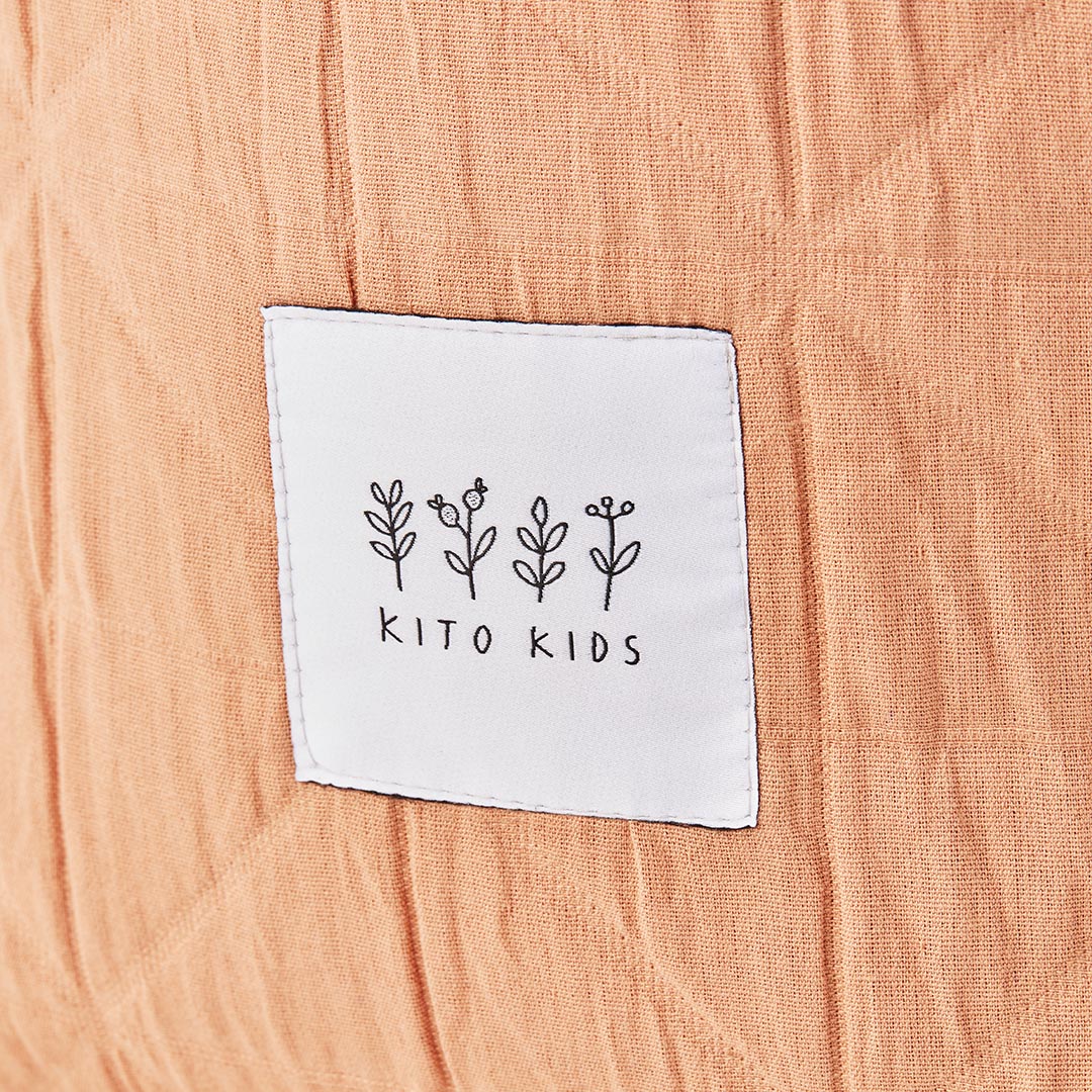 Grand sac à langer souple en muslin terracotta avec logo Kito Kids